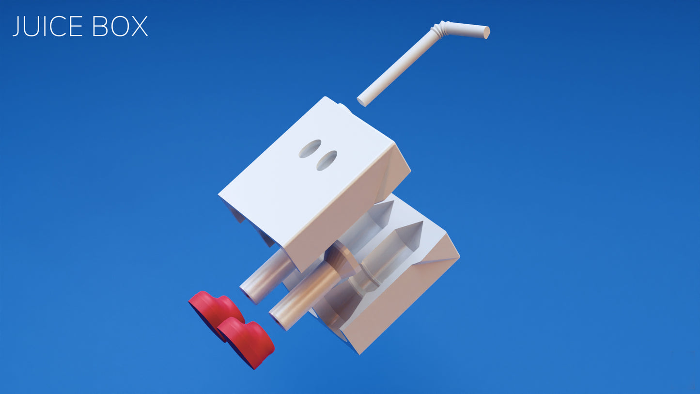 a lego robot with a toothbrush sticking out of it's mouth