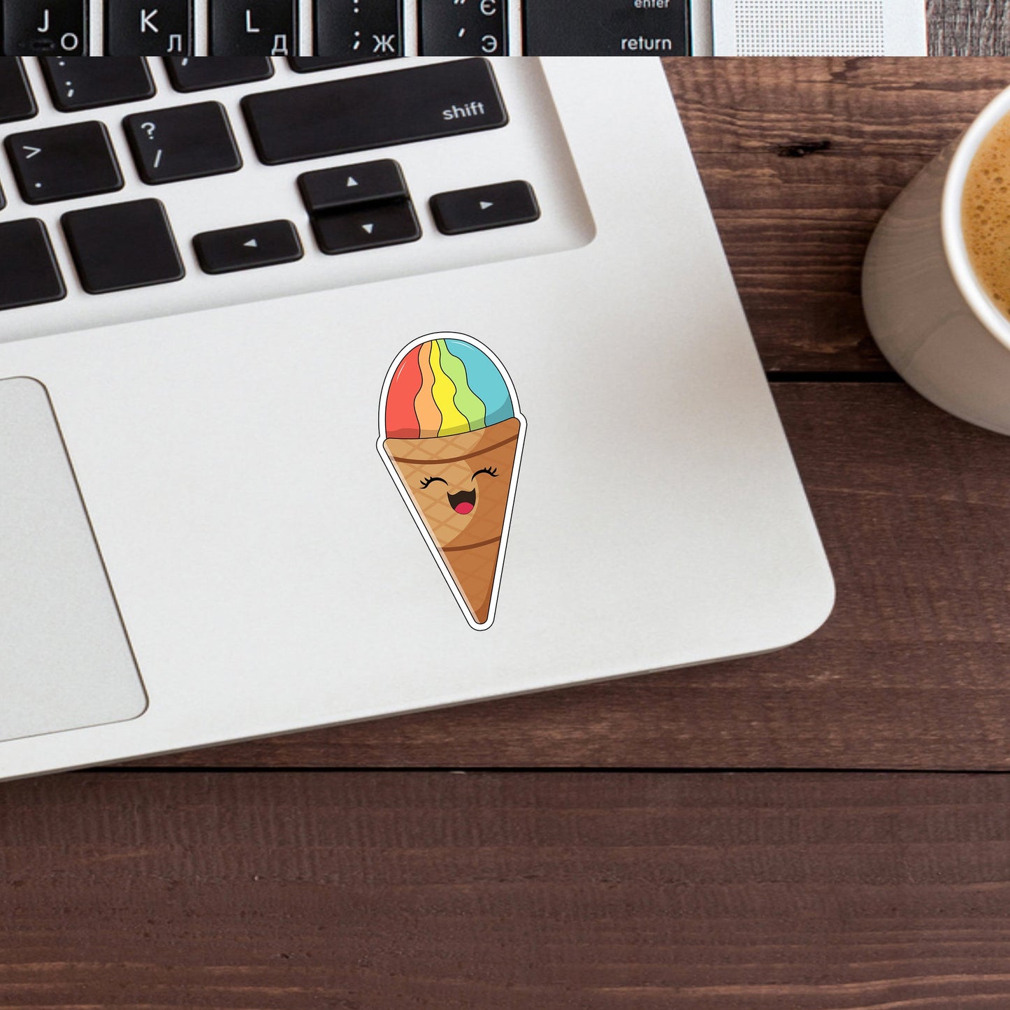 Ice Cream Sticker, Express Yourself with our Unique Vinyl Stickers for Laptops, Tablets, and More!