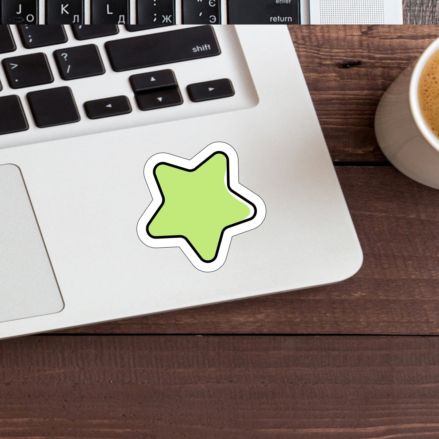 Green Star Sticker, Express Yourself with our Unique Vinyl Stickers for Laptops, Tablets, and More!