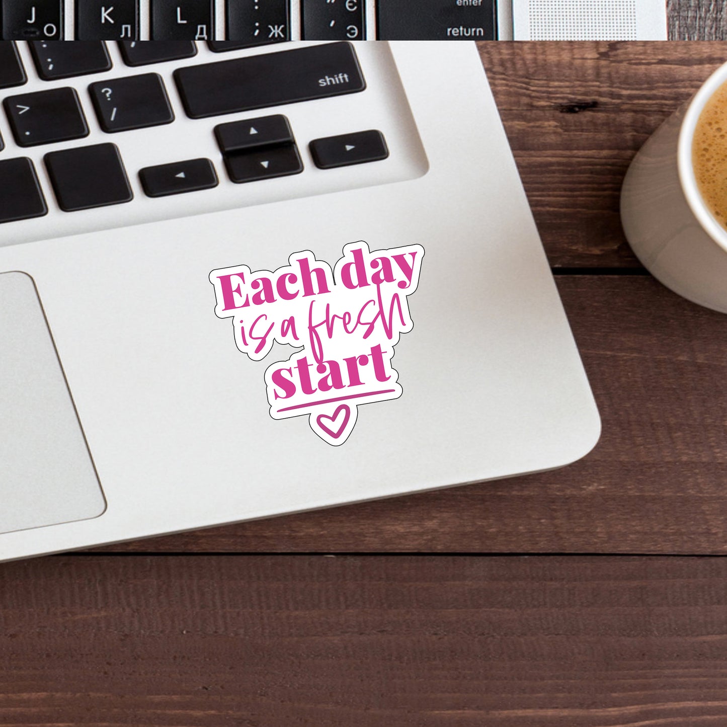 Each Day is a Fresh Start Sticker, Express Yourself with our Unique Vinyl Stickers for Laptops, Tablets, and More!