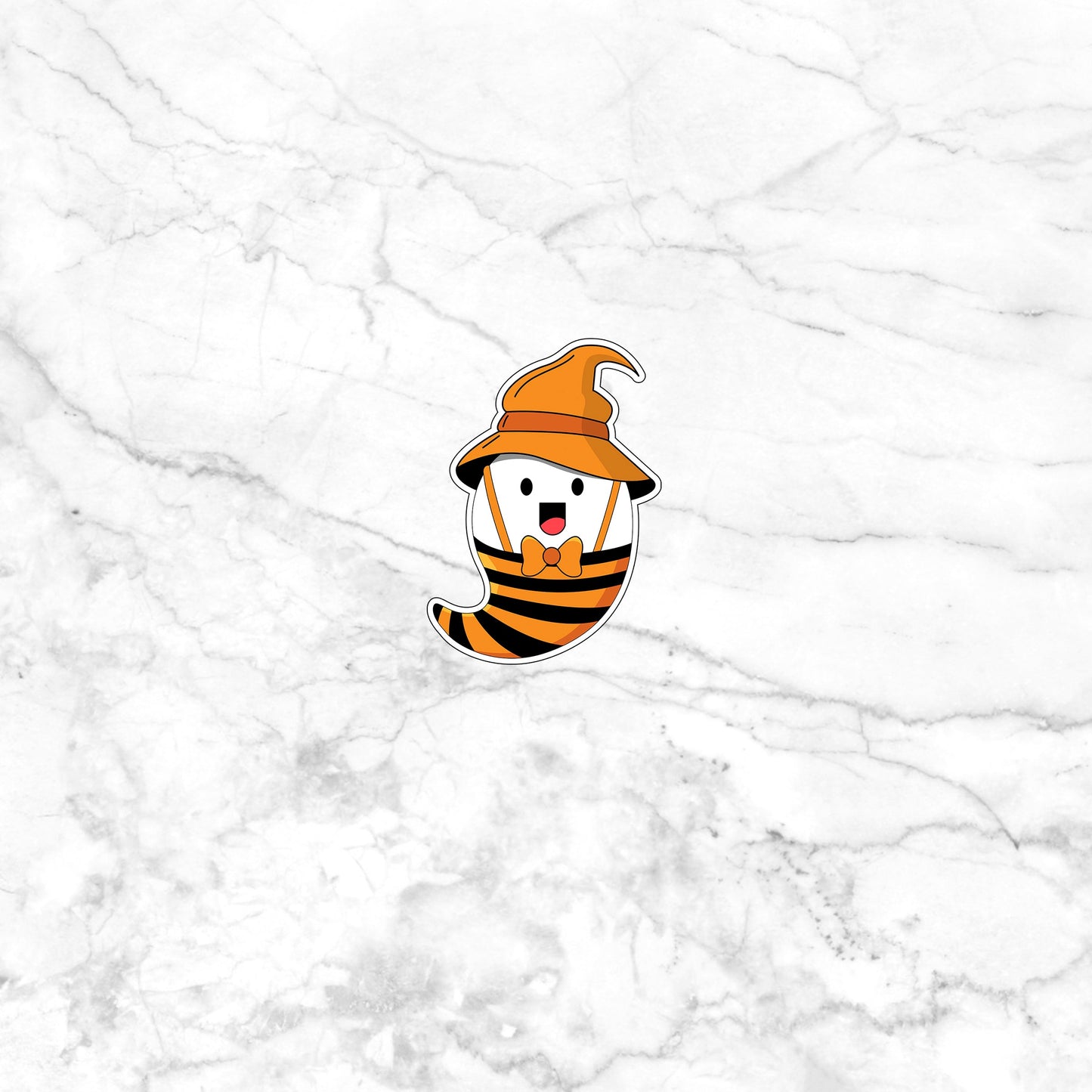 a sticker of a bee wearing a hat