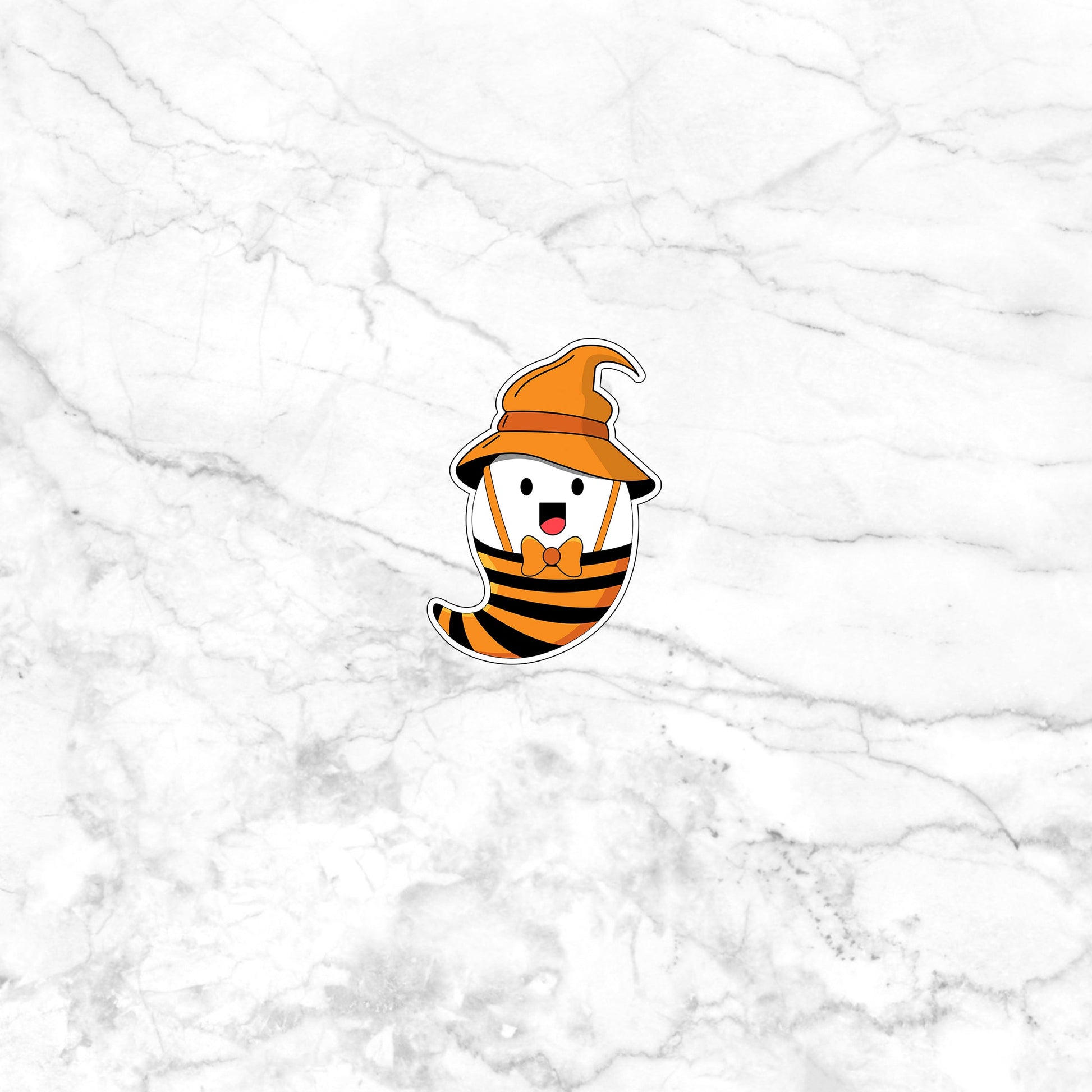 a sticker of a bee wearing a hat