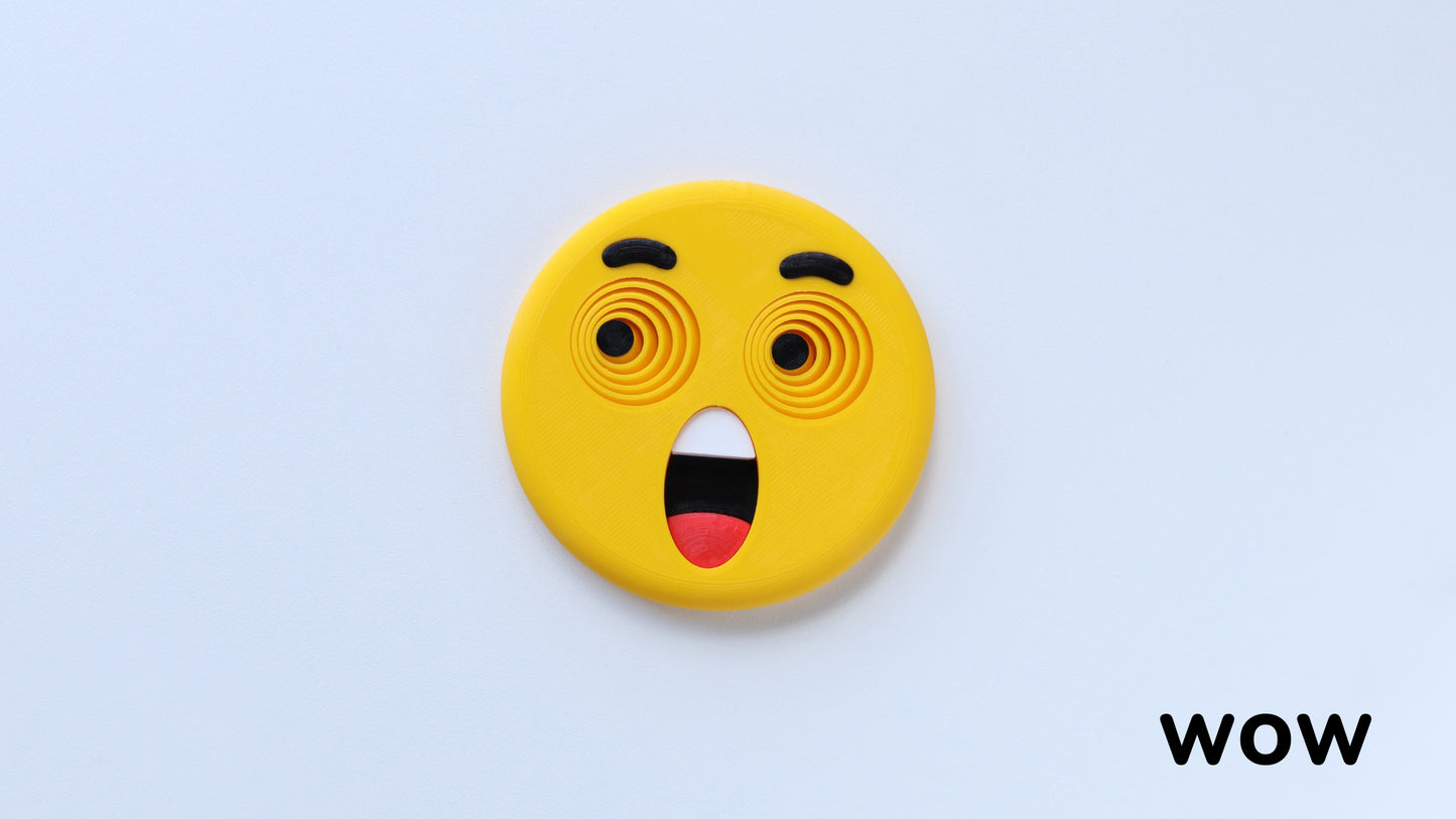 a yellow smiley face with its mouth open