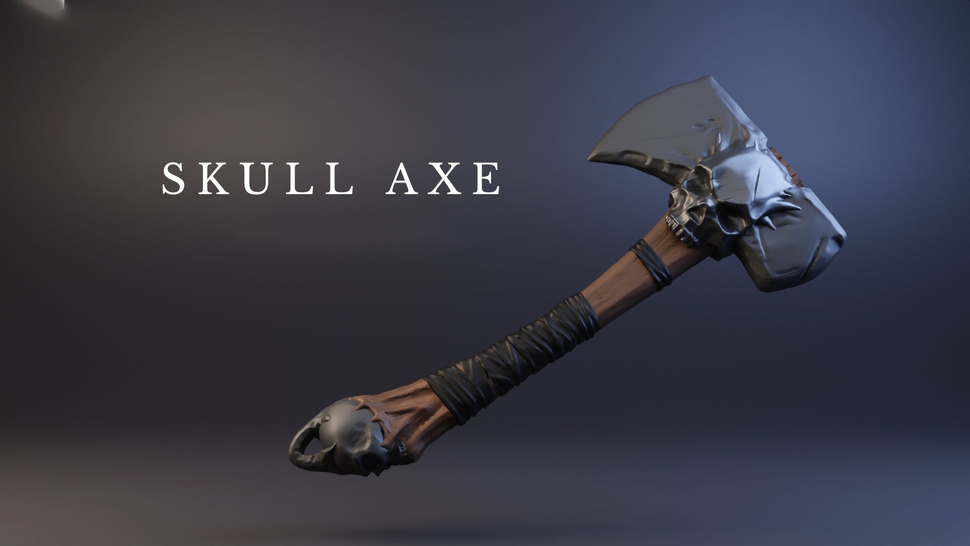 an image of a large axe with a skull on it