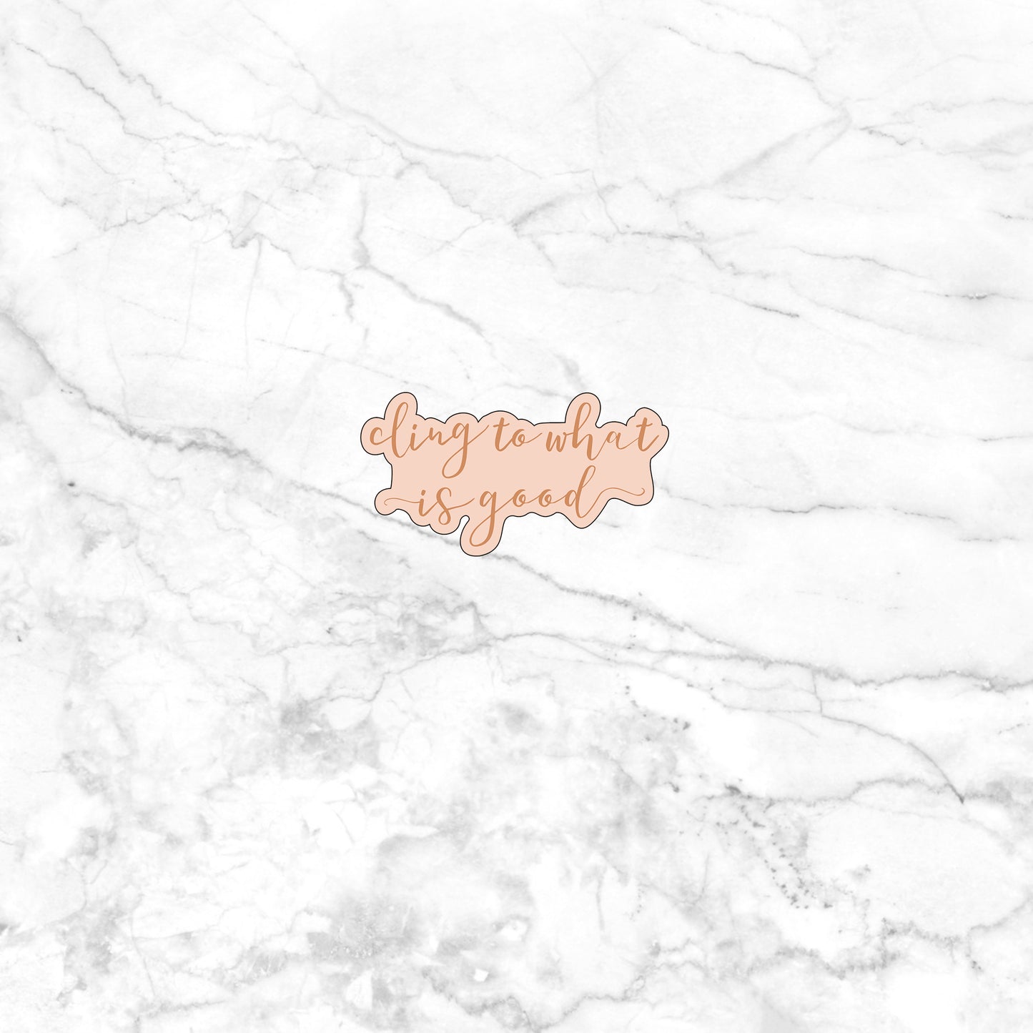 a white marble surface with a pink and orange sticker that says, long to