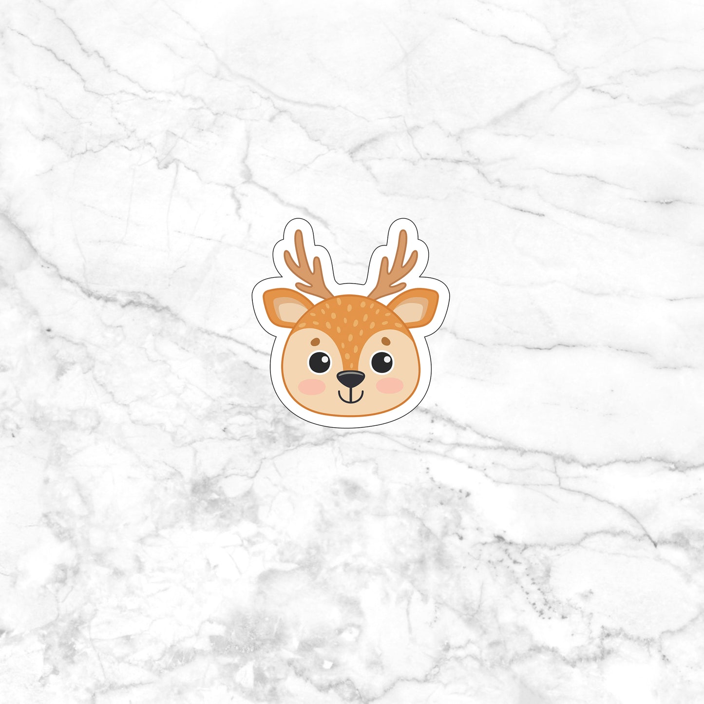 a sticker of a deer with antlers on it