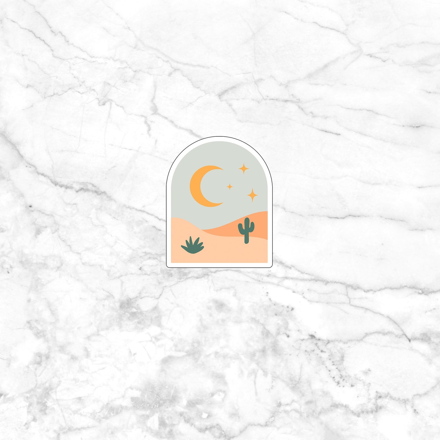 Arch Landscape Moon , Vinyl Sticker, Laptop Sticker, Laptop Decal