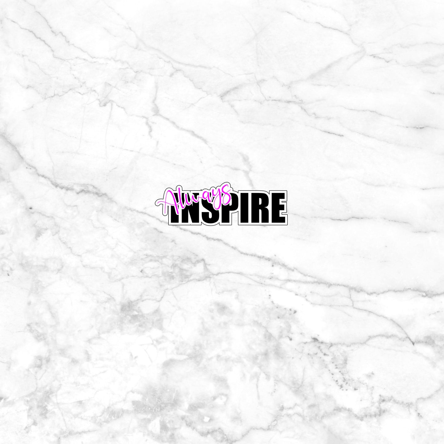 a white marble wall with the word inspire on it