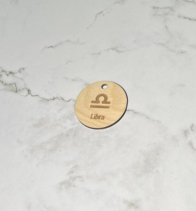 Libra Keychain ,  Laser Engraved Keychain , bag tag , gift for her , gift for him , Zodiac Keychain ,