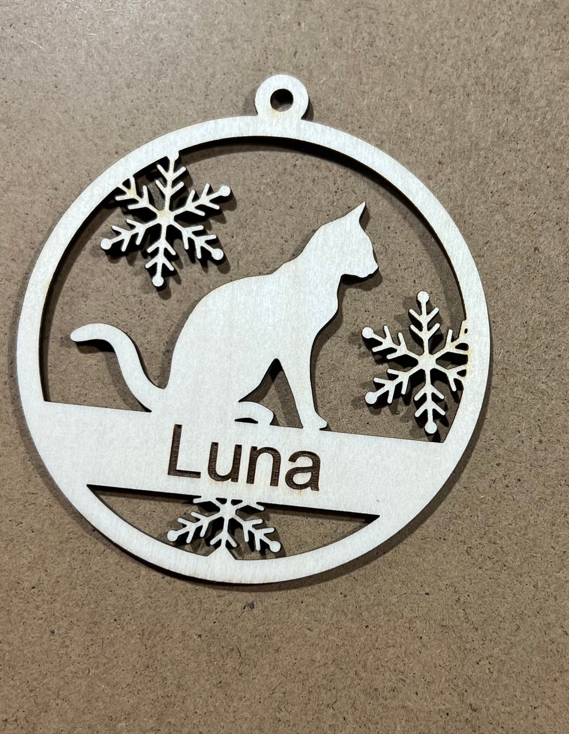 Personalized Cat Ornament, Custom Cat Ornament